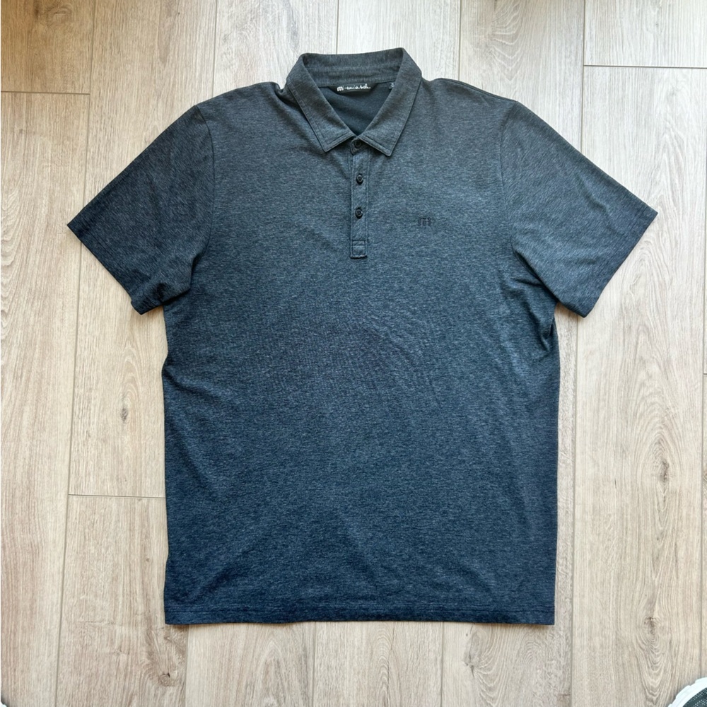 Travis Mathew Gray Polo Shirt Classic Design